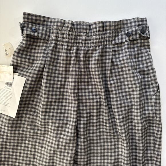 Vintage NWT Chaus Pleated High Waist Tapered Pants Gray Gingham 80s Size 12 - Picture 11 of 16